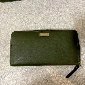 Kate Spade continental wallet, enchanted green.